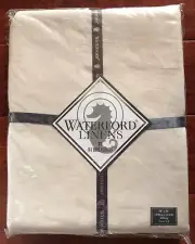 Waterford ADDISON Tablecloth 70" x 84" CREAM Linen OBLONG Seats 8 MSRP $150 NWT