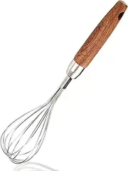 ESSBES Stainless Steel Wooden Handle Whisk - Home Kitchen Whisk Multi Function Hand Whisk Non Stick Balloon Whisk Easy to Clean Suitable for Home Restaurant Stir Eggs, Cake Batter