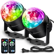 [2-Pack] Disco Ball DJ Party Lights Sound Activated with Remote Control Strob...