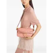 [Fendi] Fendi Medium Baguette FF Logo Quilted Shoulder Bag ONE SIZE PINK