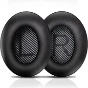 Replacement Earpads Cushions for Bose QuietComfort 35 (QC35) & Quiet Comfort 35 II (QC35 ii) Headphones, Ear Pads with Softer Leather, Noise Isolation Foam, Added Thickness (Black)