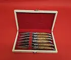 Laguiole Steak Knife Set in Wood Gift Box by Laguiole France