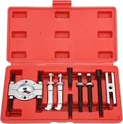 Gugxiom 9 Pieces Bearing Puller Set, Mini Bearing Separator with 0.6" to 2.2" Minimum/Maximum opening, Bearing Splitter with Bearing Separator Jaws and Extension Rods for Removing Pinions