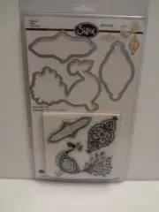 Sizzix 2012 Peacock Bird 7 Piece Stamp and Framelits Die Set 658398 NEW OS