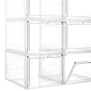 19 Qt Magnetic Acrylic Door Storage Bins (6-Pack) - Stackable Clear Containers