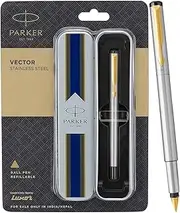 [PARKER] Vector Stainless Steel GT Fountain Pen, Silver