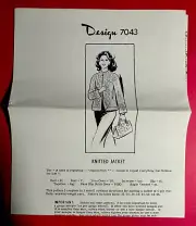 Rare Alice Brooks? Knitted Jacket Mail Order Knitting Pattern 7043