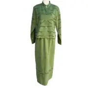 Great Cavalier By St Paul Womens Mandarin Collar Two Piece Long Skirt Suit Set S