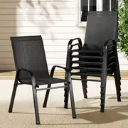 6x Gardeon Outdoor Dining Chairs Stackable Lounge Chair Bistro Set Patio Furniture