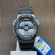Casio AE-1100W-1A Black Digital Stopwatch World Time Quartz Men's Sport Watch