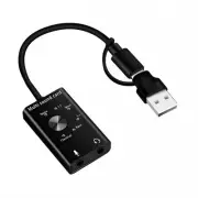 External Sound Card USB2.0 Type C Stereo Microphone Adapter Professional9834