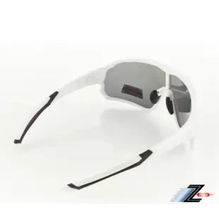 Z-POLS 新一代PRO搭載頂級偏光Polarized 強抗UV400電鍍水銀黑運動太陽眼鏡(質感白全框設計)