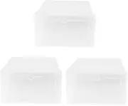 KAILIKETIY 3pcs Stackable Storage Box for Shoes Transparent Organizer for Cabinets Material Space Saving Sneaker Boxes for Home and Shoe Store Use