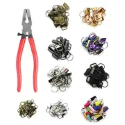 113pcs Key Fob Hardware Set with Pliers Keychain Tassel Pendant Swivel Snap Hook