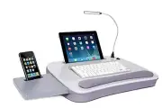 Laptop Lap Desk Portable Workstation Tablet Memory Foam Mouse Pad USB Light 15in