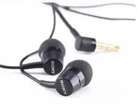 在飛比找Yahoo!奇摩拍賣優惠-非仿品,黑色 原廠 SONY 立體聲 入耳式 耳機,SBH2
