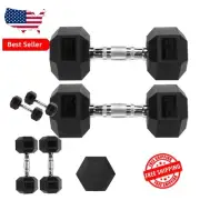 Solid 20lb Dumbbell Set with Rubber Coated Finish - Ideal for Strength Training