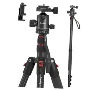 CT-10 Camera Tripod, 71" Foldable Aluminum Tripod & Monopod, 360°Ball Head