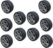 10Pcs Scale Model Wheel for Handmade Projects and Creative Play Black