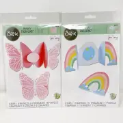 Sizzix Thinlits BUTTERLY & RAINBOW Fold-A-Long Card Die Cuts Bundle