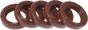 X AUTOHAUX Universal Oil Seal TC Double Lip W Steel Spring Seal Ring Rotary Shaft Seal 20x28x6mm High Pressure FKM Rubber Brown 5 Pcs