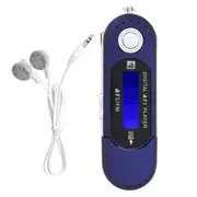 MP3 Player with Earphone 8GB, Portable Music MP3 USB Player with LCD Screen FM Radio for Walking Running (Blue)