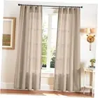 Taupe Linen Blend Curtains 72 inch Length 2 50"W x 84"L (Pack of 2) *Taupe