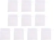 [Oxtxuzdm] Pack Of 10 Folding Pouches Drawstring Organza Bag Folding Small Size Storage Pouches For Jewelry Makeup And Medications