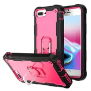 MCC Stylish Shockproof iPhone 7+ 8+ Plus Case Cover Apple Heavy Duty Tough [Black+Magenta]