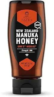 Nate's Raw Manuka Honey New Zealand MGO 83+ | UMF Certified 5+ | 13.2 oz Squeeze Bottle