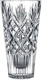 [Royal Doulton] Highgate Crystal Glass Flower Vase, Diamond Pattern, 25 cm Tall