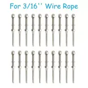 Lot Stainless Steel Swage Threaded Tensioner End Fittings 3/16" Cable Railing