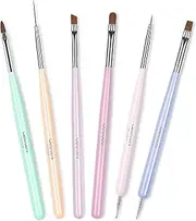 Beetles Nail Art Brushes Set Gel Polish Nail Art Design Pen Painting Tools with Nail Extension Gel Brush, Builder Gel Brush, Nail Art Liner Brush and Nail Dotting Pen for Salon at Home DIY Manicure