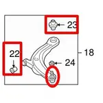 MAZDA MPV【原廠 三角架鐵套】2.5 3.0 三腳架襯套 三角架鐵套 三角架和尚頭 馬自達 JC原廠