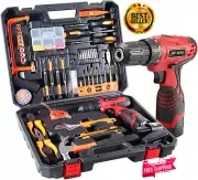 108 Piece Power Tool Combo Kits - Cordless Drill, Hand Tools Household Tools Set