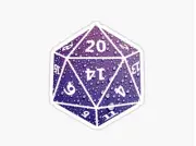 20 sided dice D&D gaming nerd Sticker decal car laptop art