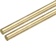 uxcell Brass Round Rods, 15/32 Inch Brass Solid Round Rod Lathe Bar Stock, 12mmx150mm Brass Rod for Drift Punches Various Shaft DIY Craft Model Plane Ship Cars, Pack of 2