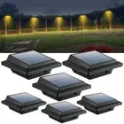6Pcs 40LED Solar Gutter Lights Outdoor Fence Light Garden Courtyard Pathway Lamp