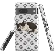 For Google Pixel 7 Case Tough Protective Cover Tuxedo Cat