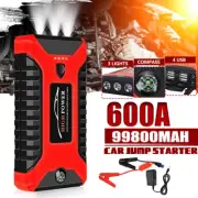 99800mAh Car Jump Starter Pack 600A Power Bank Car Battery Booster Charger 4USB