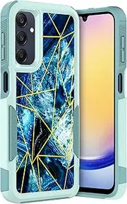 [GlamCase] for Samsung Galaxy A25 5G Case - Geometric Marble Blue Design Printed Heavy Duty Military Grade Protection Shockproof Mint Armor Case/Cover for Samsung A25 5G