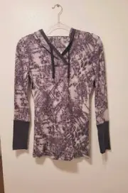 NWT Calvin Klein Performance Women Hoodie Size M Purple Pullover Waffle Knit
