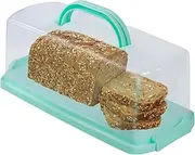 [FEOOWV] Portable Plastic Rectangular Loaf Bread Box with Transparent Lid, Bread Keeper for Carrying and Storing Loaf Cakes,Banana Bread,Pumpkin Bread,Quick Breads (Mint green)