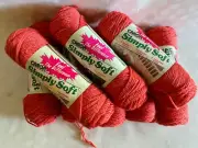 8 skiens Caron Simply Soft 2679 Russian Red Orange Yarn Crochet Acrylic Destash