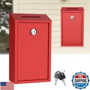 Money Drop Box with Lock and Slot, Money Lock Box with Slot on Top, Metal Don
