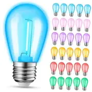 30-Pack Colored String Light Bulbs, S14 LED Replacement Bulbs for Multicolor