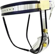 SAHOOSAFETY Chastity belt for men Stainless steel bondage chastity belt Bondage penis cage chastity cage SM chastity device Erotic costumes for men(Schwarz,130cm-140cm)