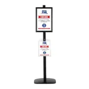 Free Standing Single Sided Black, Aluminum Sign Holder Frame - Acrylic Shelf