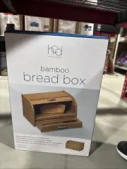 Honey-Can-Do 100% Natural Bamboo Bread Box With Cutting Board Drawer & Roll Top
