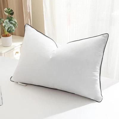 Goose Feather down Pillow King Size Set of 1, Luxury Hotel Bed Pillows, 100% Org